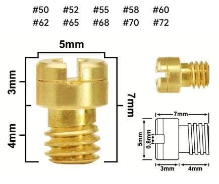 10PCS KEIHIN 99101-116 SERIES MAIN JET KIT PZ19 SIZES 75 78 80 82 85 88 90 92 95 98