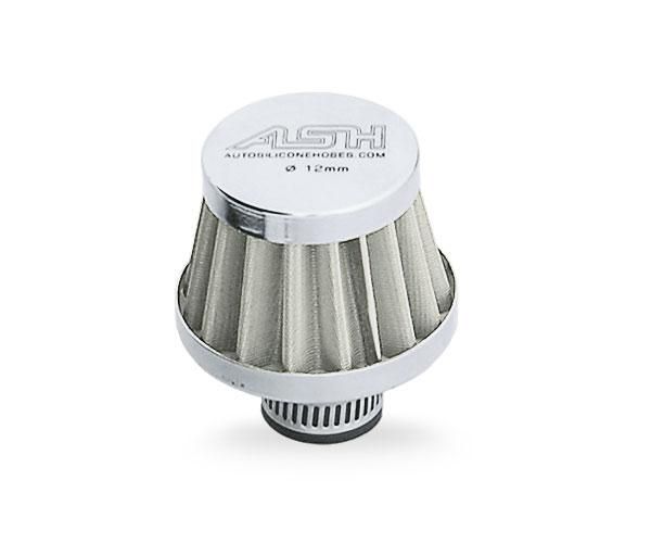 MINI BREATHER FILTER 25MM, CRANKCASE FILTER SILVER