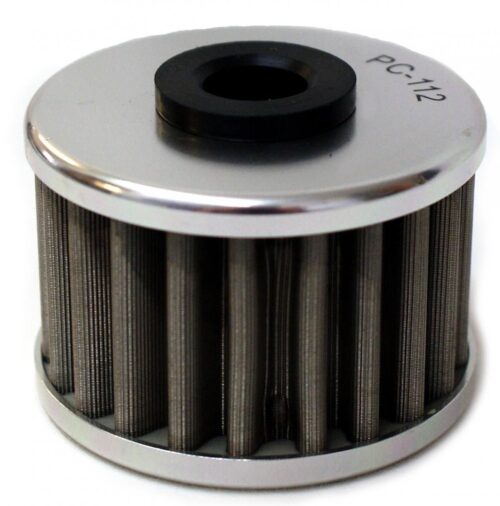 OIL FILTER FLO REUSABLE PC112, PC RACING USA STAINLESS STEEL