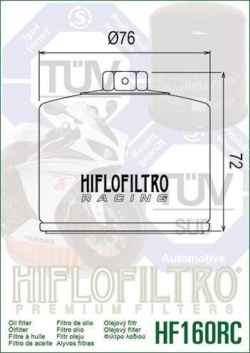 OIL FILTER HIFLO HF160RC BMW, BMW 11-42-7-719-357