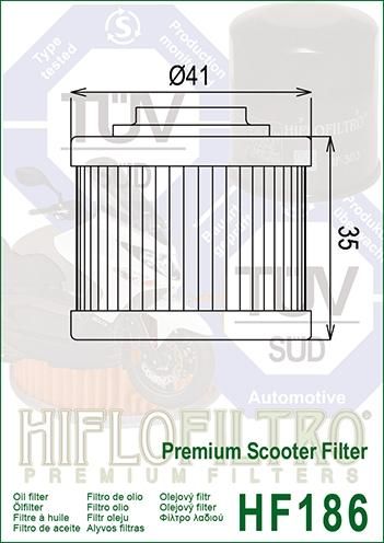 OIL FILTER HIFLO HF186, Aprilia AP3HAA000309 - Image 2