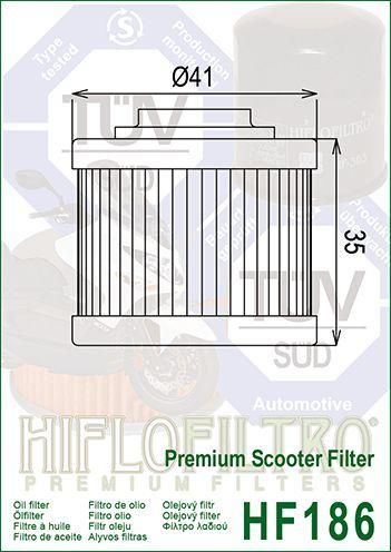 OIL FILTER HIFLO HF186, Aprilia AP3HAA000309