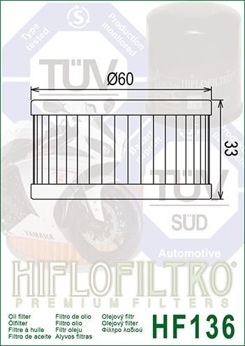 OIL FILTER HIFLO HF136 SUZUKI, Suzuki 16510-38240 - Image 3