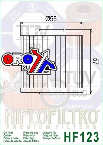 OIL FILTER HIFLO HF123, Kawasaki 16099-004