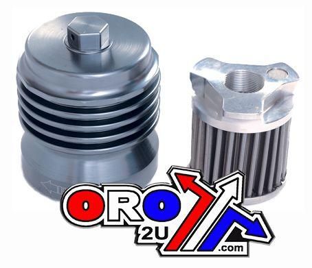 OIL FILTER SPIN ON REUSABLE, PC RACING STAINLESS STEEL PCS1