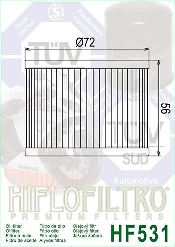 OIL FILTER HIFLO HF531 SUZUKI, 16510-06C00 ROAD GSX250 - Image 2