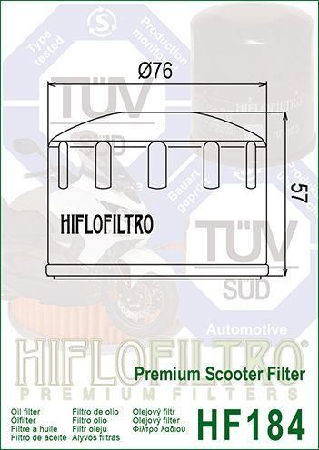 OIL FILTER HIFLO HF184 APRILIA, 830239/82658R/82883R, PIAGGIO, ROAD, 82960R - Image 3