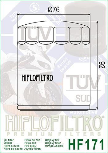 OIL FILTER HIFLO HF171C CHROME, 63798-99, 63731-99, 63731-99A, ROAD, BUELL