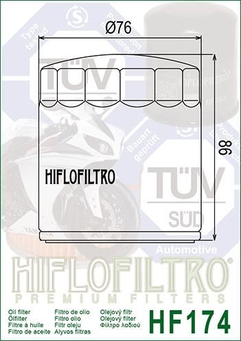 OIL FILTER HIFLO HF174C CHROME, Harley Davidson 63793-01K, ROAD