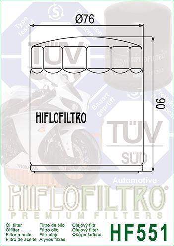 OIL FILTER HIFLO HF551 MGUZZI, ROAD, Moto Guzzi 30153000