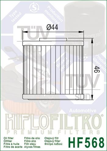 OIL FILTER HIFLO HF568, Kymco 1541A-LEH6-E00 - Image 4