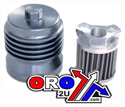 OIL FILTER SPIN ON GUN M GREY, PC RACING S/STEEL PCS5, GUN METAL GREY REUSABLE - Image 2