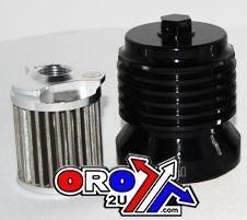 OIL FILTER SPIN ON BLACK BOO, PC RACING S/STEEL PCS6B, BLACK ANODIZED REUSABLE - Image 2