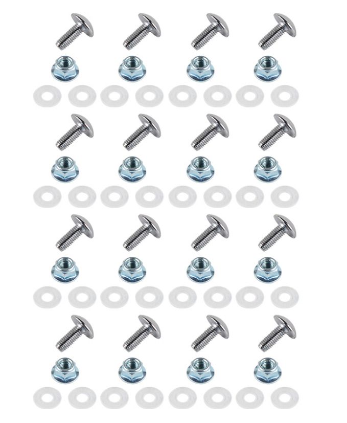 Plastic Fender Mounting Kit M6 x 16mm Bolt, Flange Nut & Nylon Washer Set - Pack of 16 - 64pcs - Image 3