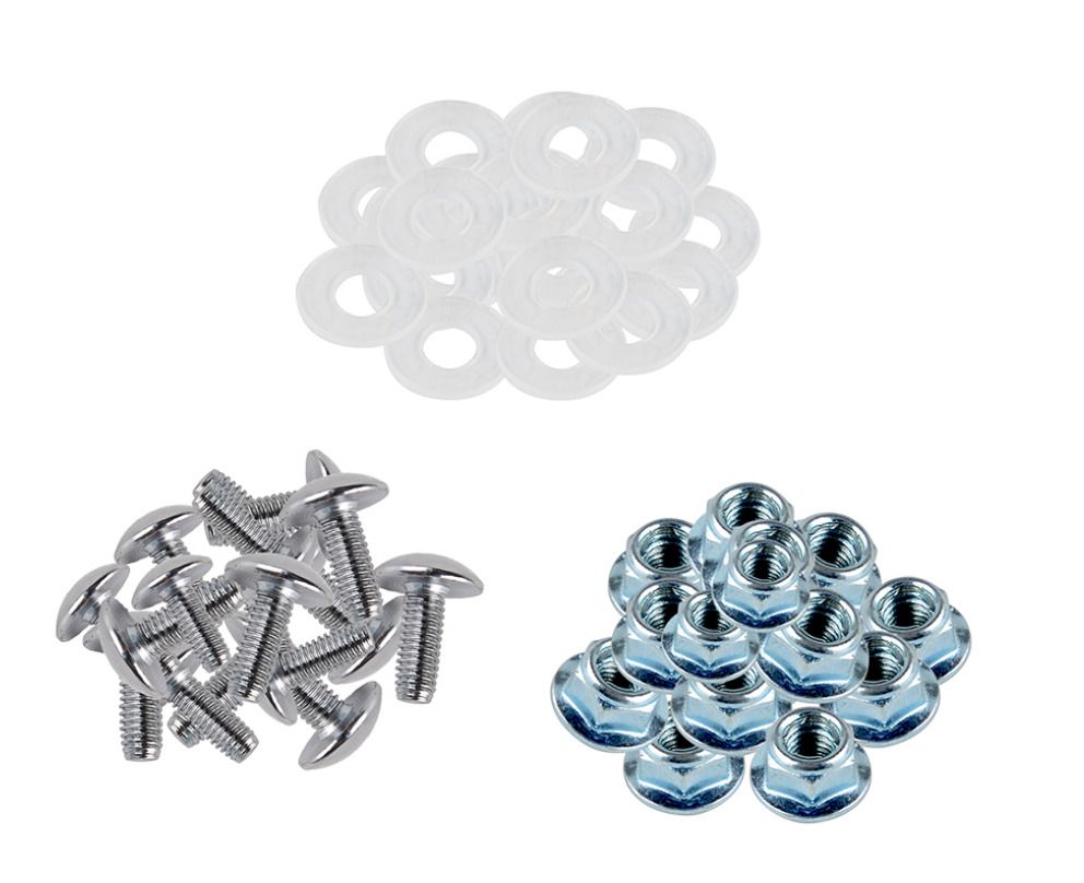 Plastic Fender Mounting Kit M6 x 16mm Bolt, Flange Nut & Nylon Washer Set - Pack of 16 - 64pcs - Image 4
