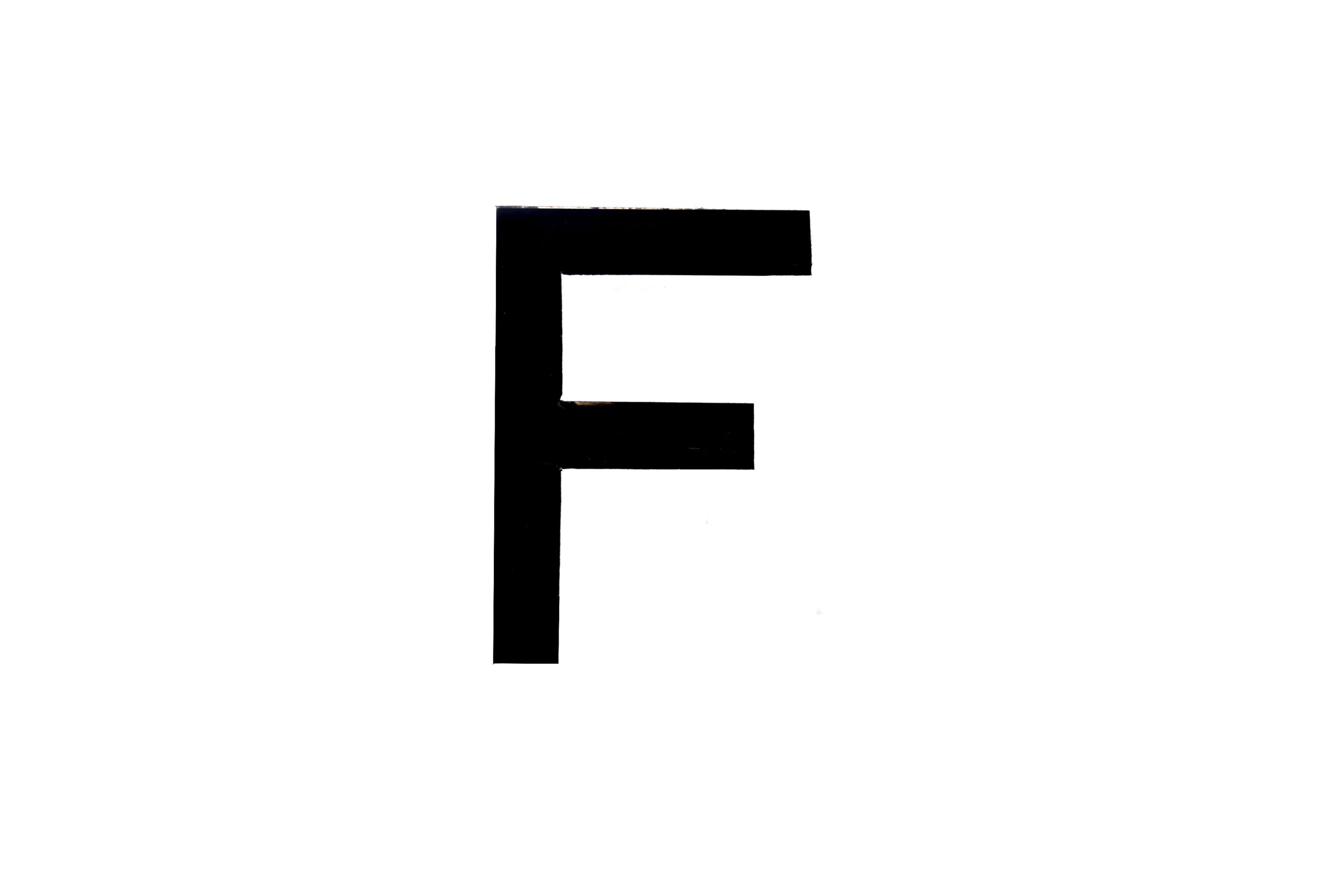 NUMBER PLATE DIGITS BIG F EACH