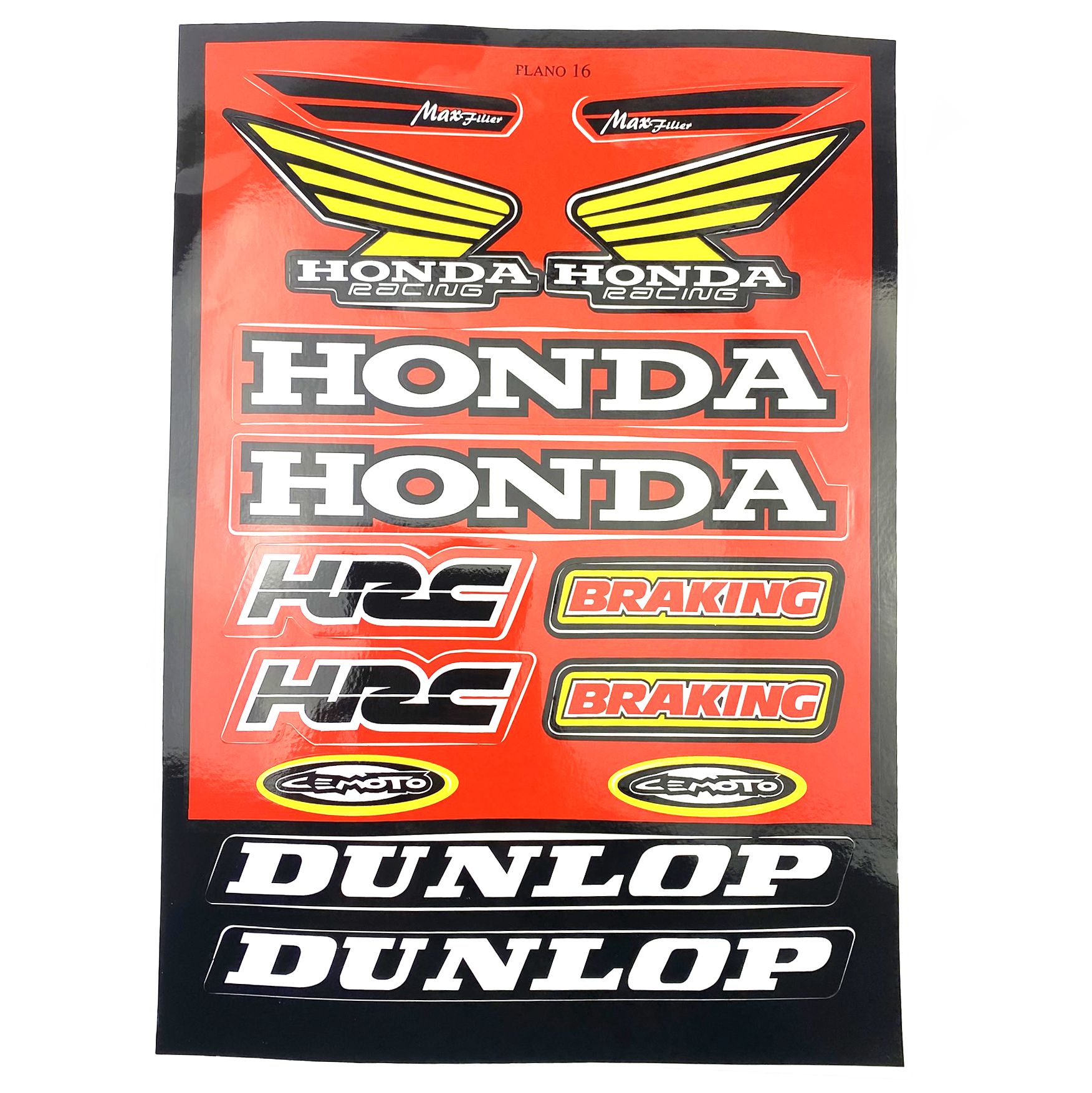STICKER SHEET HONDA / DUNLOP, SIZE. 230mm X 330mm, 122008145 - Image 2