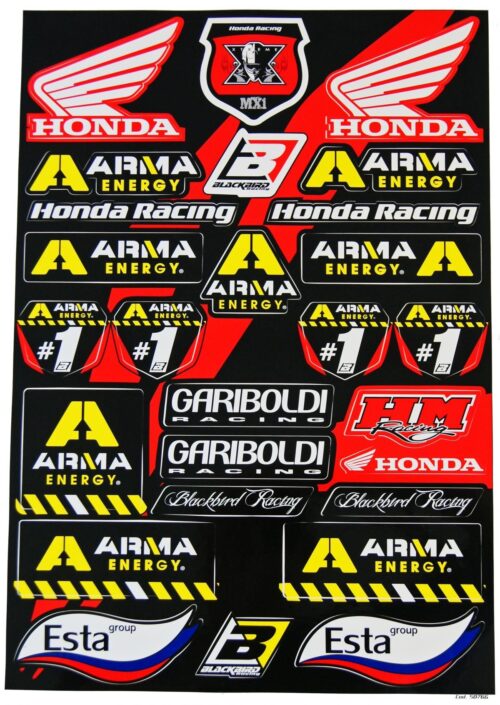 STICKER SHEET HONDA GARIBOLDI, BLACKBIRD 5076G PRE-CUT LOGOS