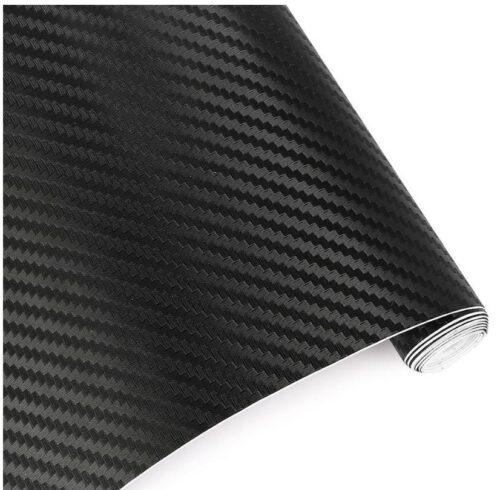 CARBON FIBER DECAL 30x127cm BLACK, 3D FIBER VINYL SHEET