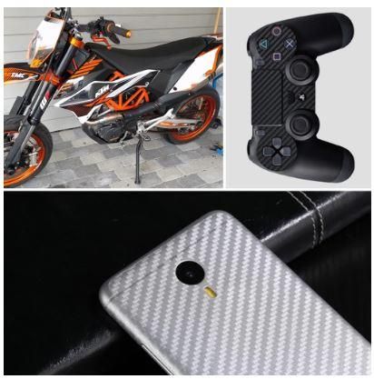 CARBON FIBER DECAL 30x127cm ORANGE, 3D FIBER VINYL SHEET