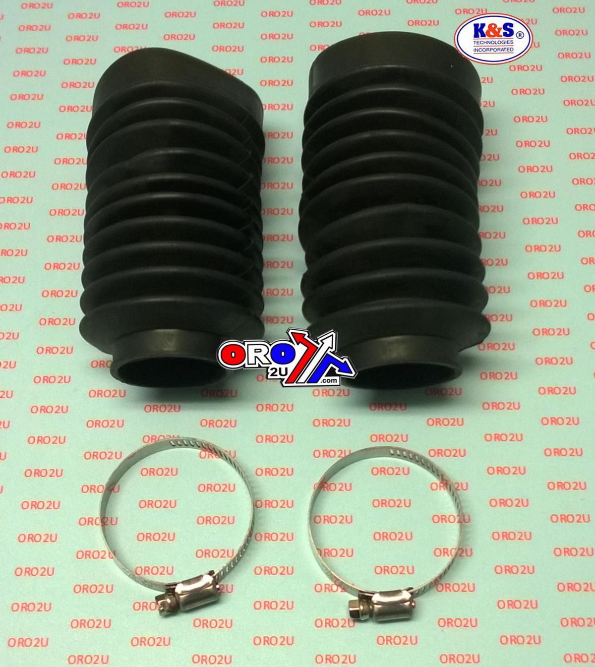 200mm FORK BOOT SET BLACK, HINKLEY T100 BONNEVILLE TYPE., KS16-3009 - Image 2