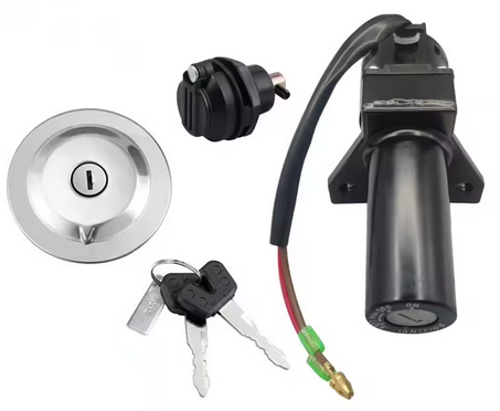 IGNITION SWITCH LOCK & TANK CAP YAMAHA YBR125 EURO 111 ROUND CAP 2 WIRE
