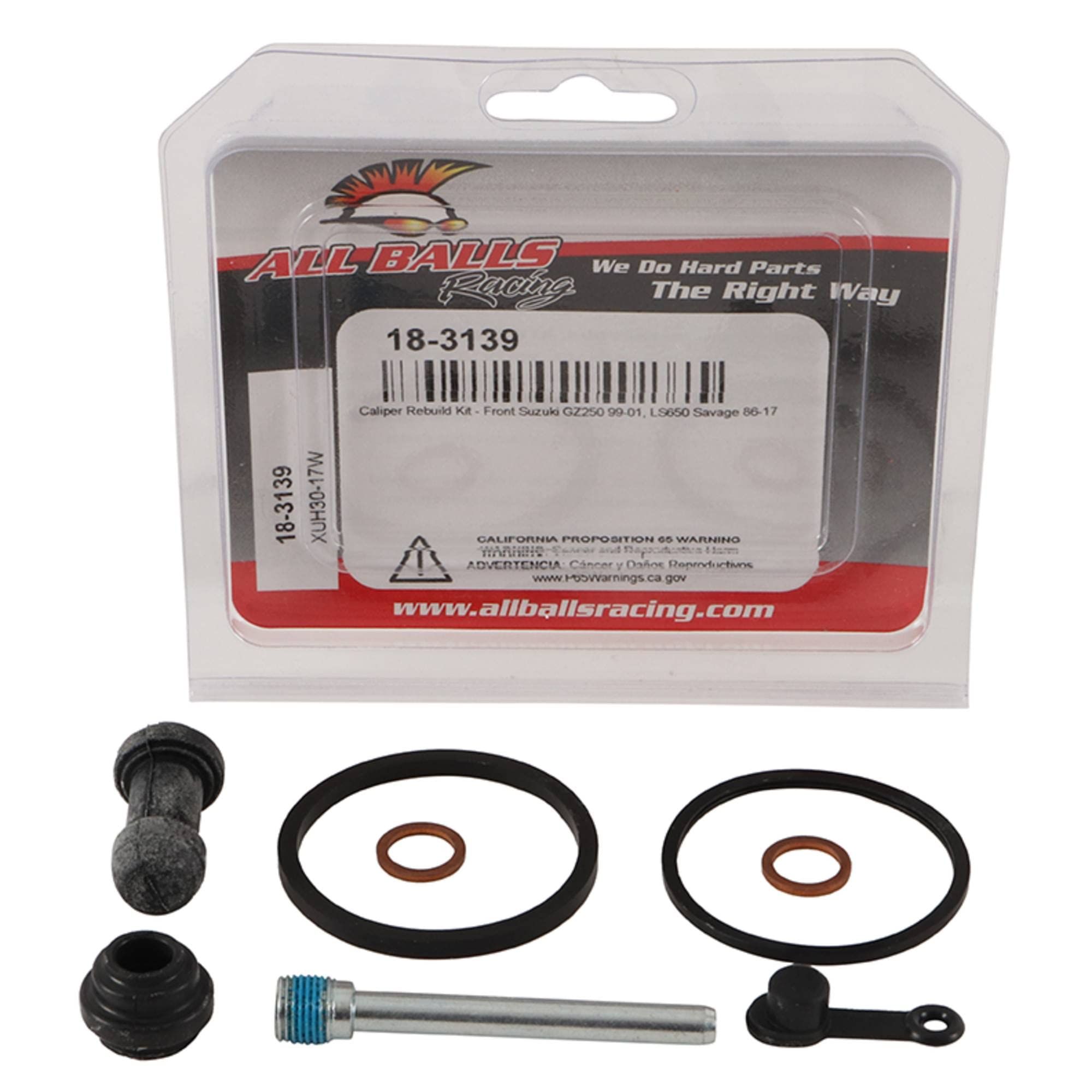 BRAKE CALIPER REBUILD KIT ALLBALLS, ALLBALLS 18-3139 SUZ GZ250/LS650 FRONT