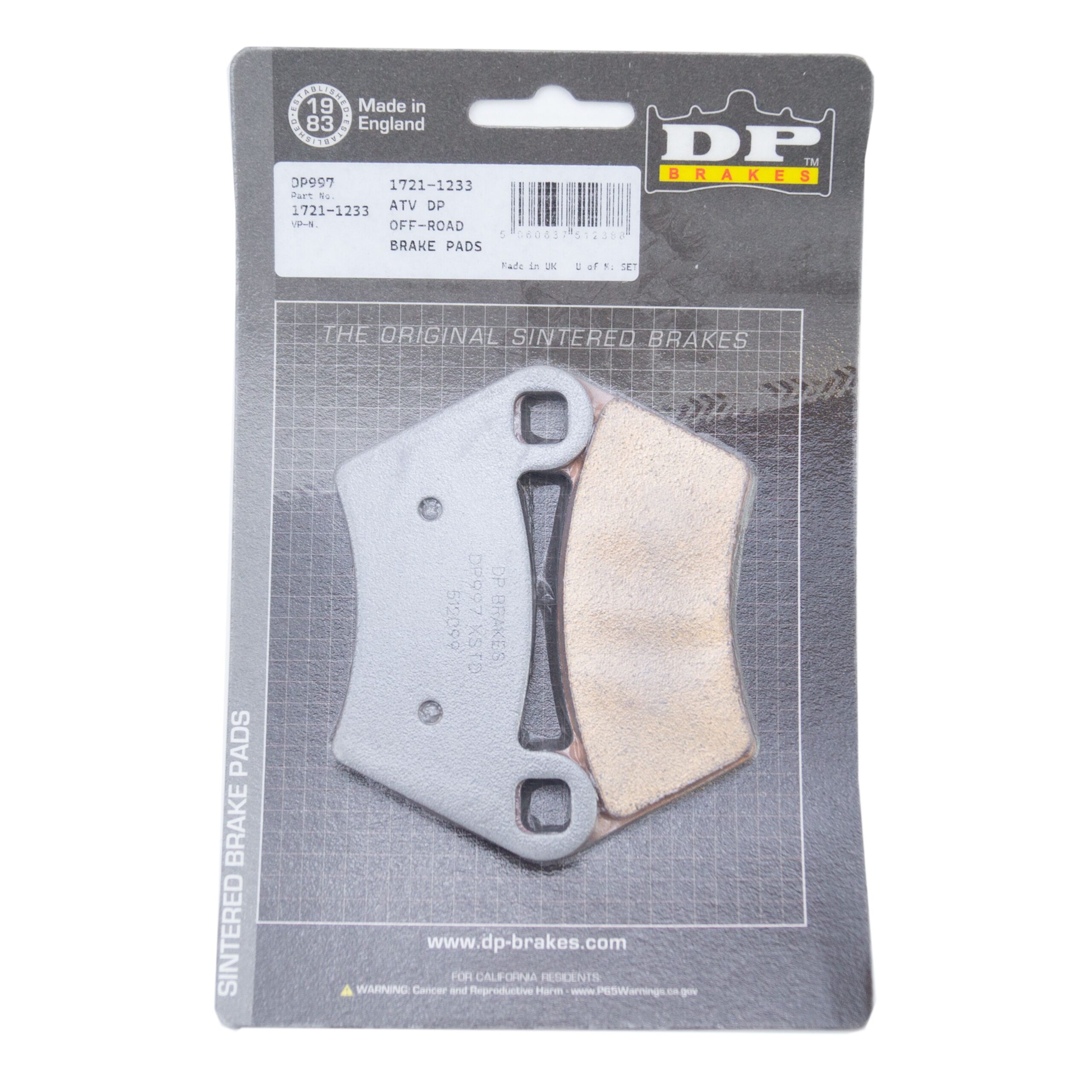BRAKE PADS SINTERED DP997 DP, POLARIS 1910514, 2202413, 39-354