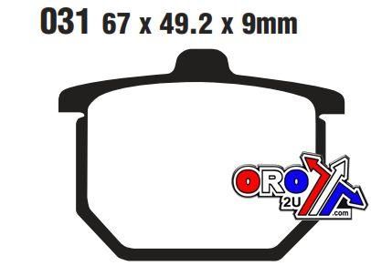 BRAKE PADS SEMI-METAL 9mm