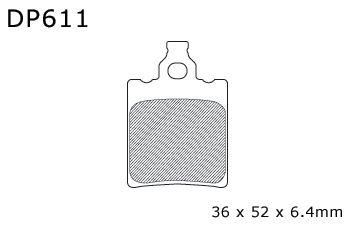 BRAKE PADS SINTERED DP BRAKES, DP611 Premium Sintered 41-611.H.DP, 39-060 - Image 2