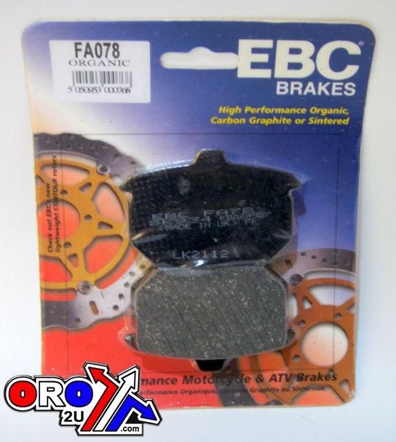 BRAKE PADS STD SEMI-METAL, EBC FA078, HARLEY DAVIDSON