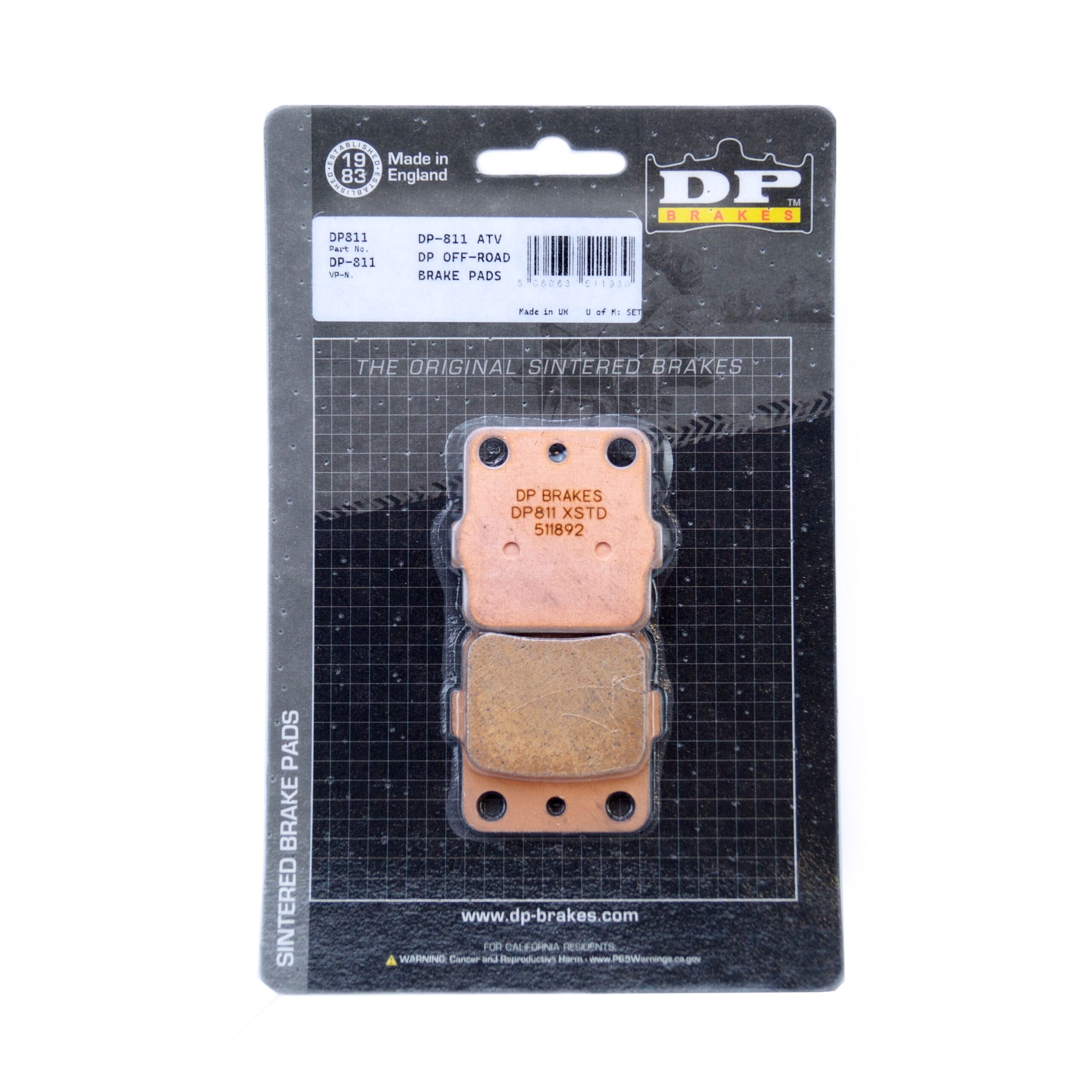 BRAKE PADS SINTERED DP BRAKES, DP811 BRAKES Premium Sintered