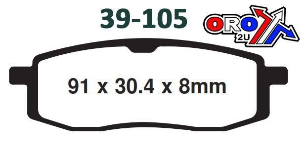 BRAKE PADS SINTERED DP BRAKES, DP405 Premium 41-405.H.DP, 39-105 - Image 5