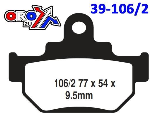 BRAKE PADS STD SEMI-METAL, KYOTO S1329A(EBC FA106/2) - Image 2