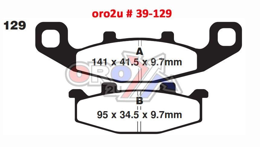 BRAKE PADS SEMI-METAL, KYOTO S1004A (EBC FA129)