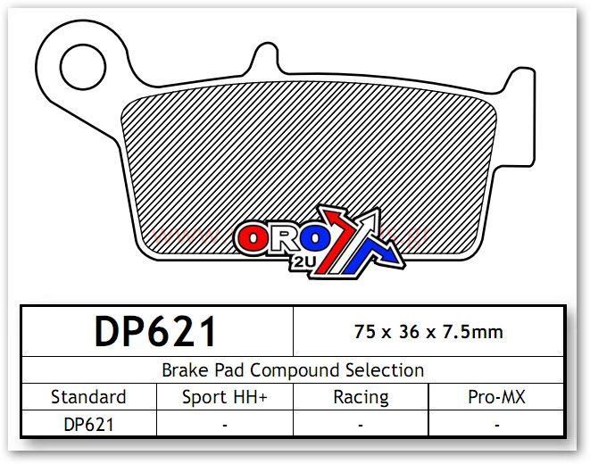 BRAKE PADS SINTERED DP BRAKES, Premium Sintered FA131/2 DP621, 39-131/2 - Image 3