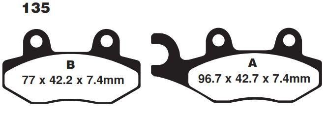 BRAKE PADS SINTERED RACING, MOTO-MASTER 091912, 39-135 - Image 2