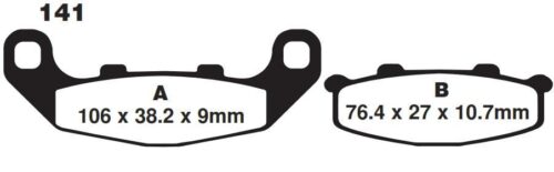 BRAKE PADS SINTERED METAL, SIFAM S1015N (FA141HH)