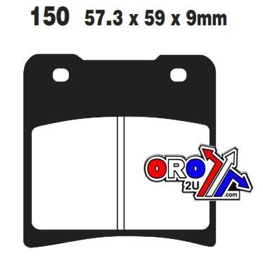 BRAKE PADS STD KEVLAR ORGANIC, EBC FA150SEMI-METAL BLACK