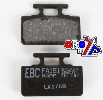 BRAKE PADS STD KEVLAR ORGANIC, EBC FA151SEMI-METAL BLACK
