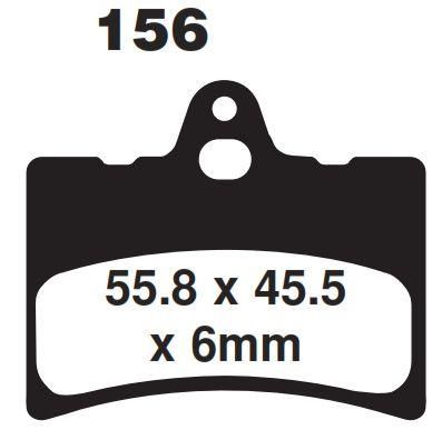 BRAKE PADS STD KEVLAR ORGANIC, EBC FA156 SEMI-METAL BLACK