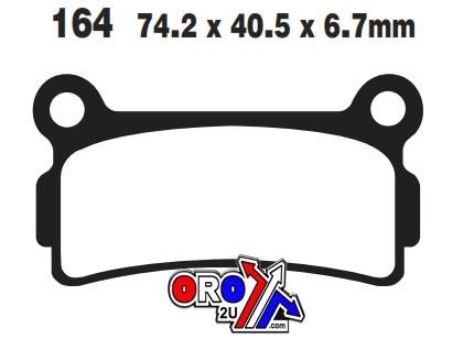 BRAKE PADS STD KEVLAR ORGANIC, EBC FA164 SEMI-METAL BLACK