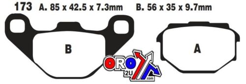 BRAKE PADS STD KEVLAR ORGANIC, EBC FA173 SEMI-METAL BLACK