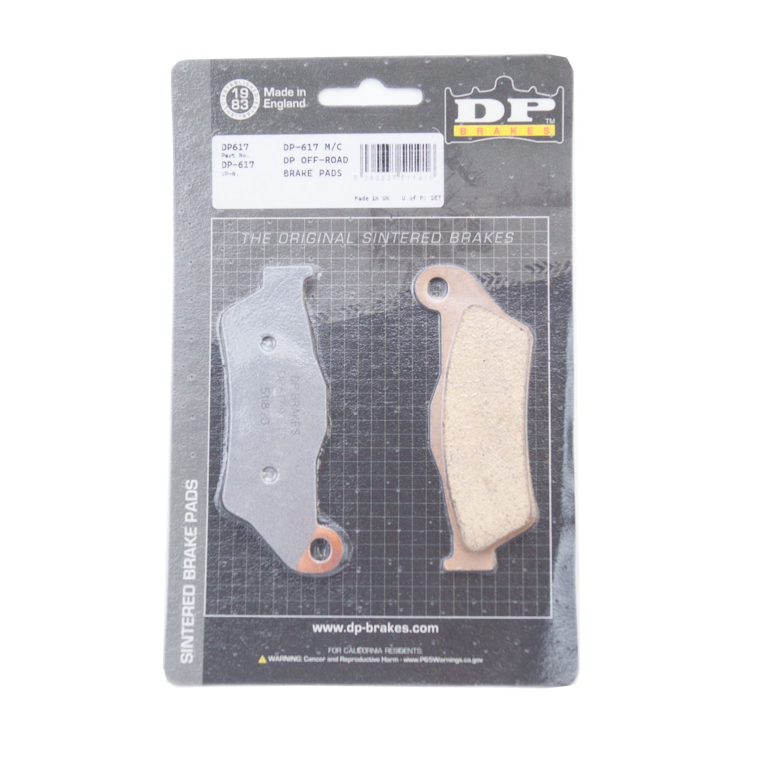 BRAKE PADS SINTERED DP BRAKES, DP617 Premium