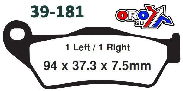 BRAKE PADS SINTERED RACING, MOTO-MASTER 093012, 39-181 - Image 3