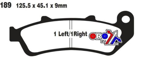 BRAKE PADS STD KEVLAR ORGANIC, FA189 EBC BLACK SCOOTER