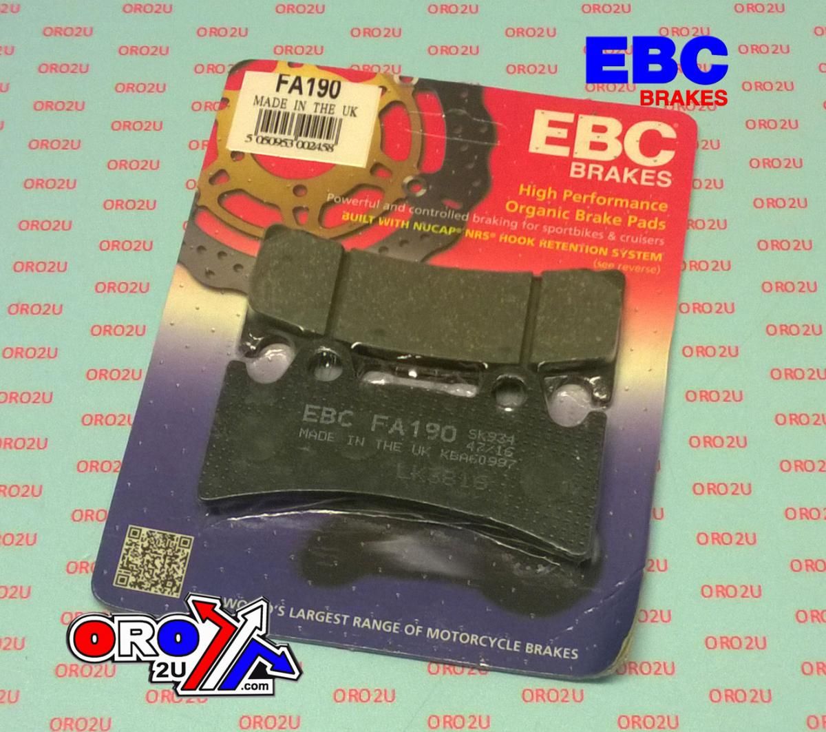 BRAKE PADS STD SEMI-METAL, EBC FA190