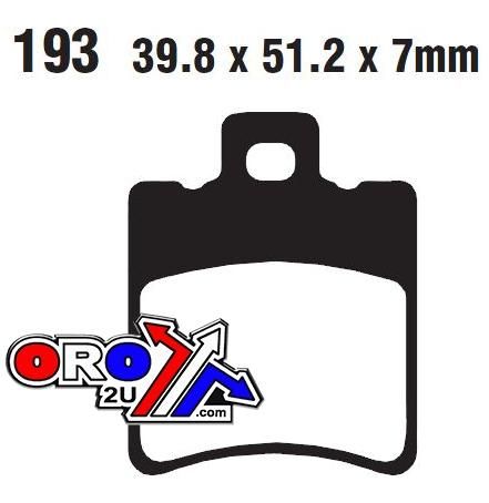 BRAKE PADS STD SCOOTER ORGANIC, EBC SFA193, KEVLAR BACK