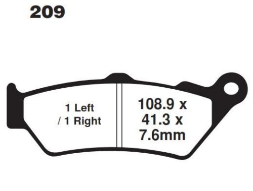 BRAKE PADS SINTERED METAL, SIFAM S1958N (FA209)