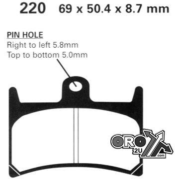 BRAKE PADS STD KEVLAR ORGANIC, EBC FA220 BLACK